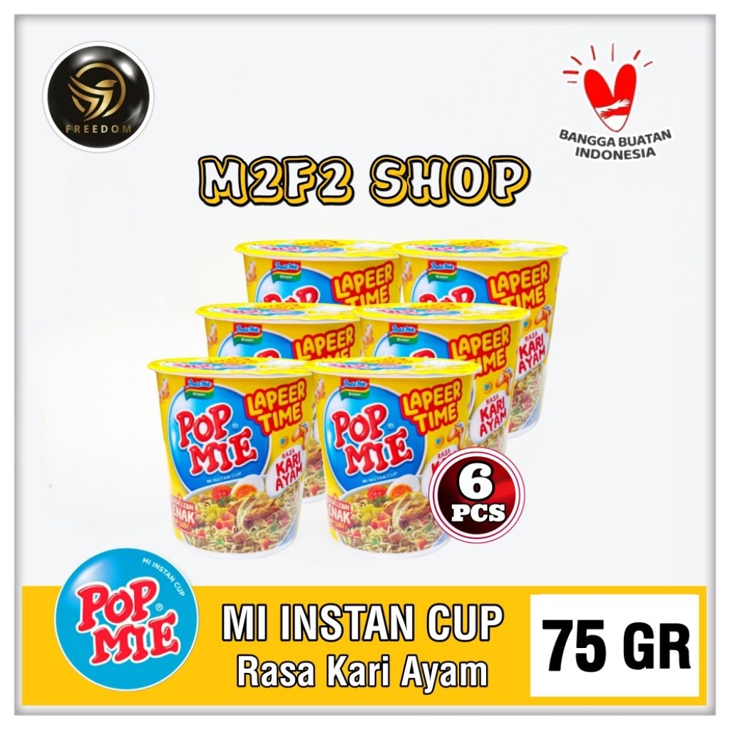 

POP MIE | Mi Instan Cup Kuah Rasa Kari Ayam - 75 gr (Kemasan 6 Pcs)