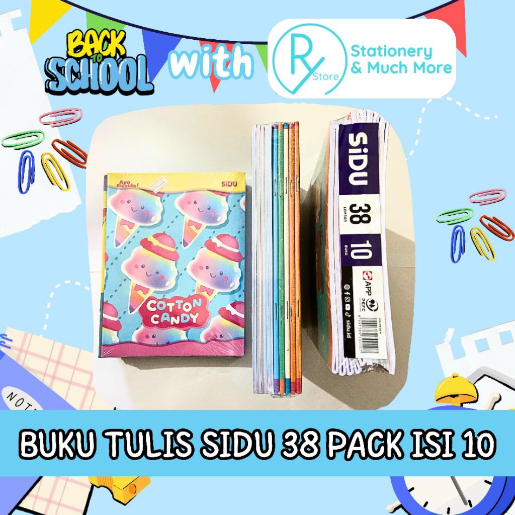 

BUKU TULIS SIDU 38 PACK (ISI 10 BUKU) MOTIF CAMPUR DARI PABRIK