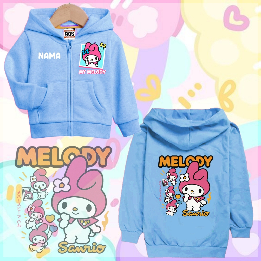 jaket anak perempuan jeket zipper kuromi cinamoroll melody umur 4 -11 tahun jumbo