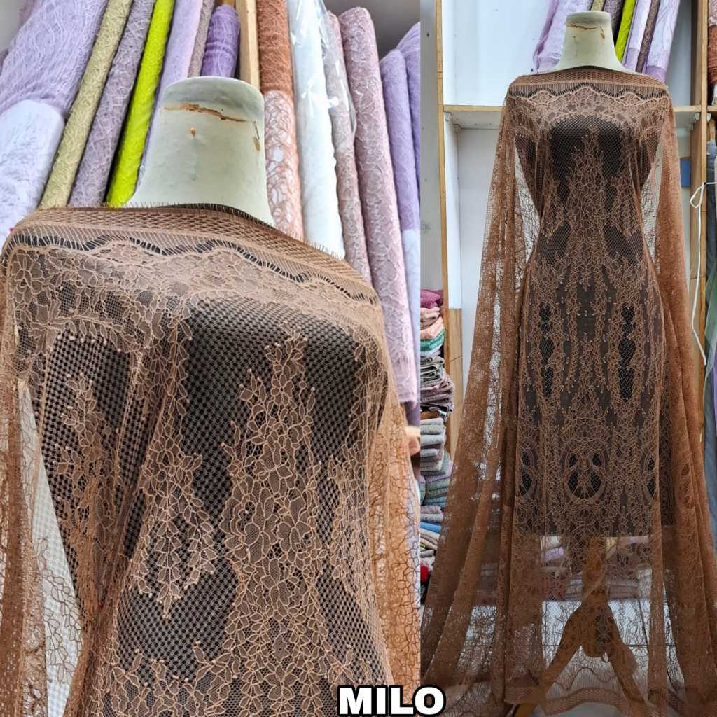 KAIN BRUKAT CHANTILLY BAHAN KEBAYA MODERN BRUKAT CHANTILLY HALUS BAKAL KEBAYA CHANTILLY