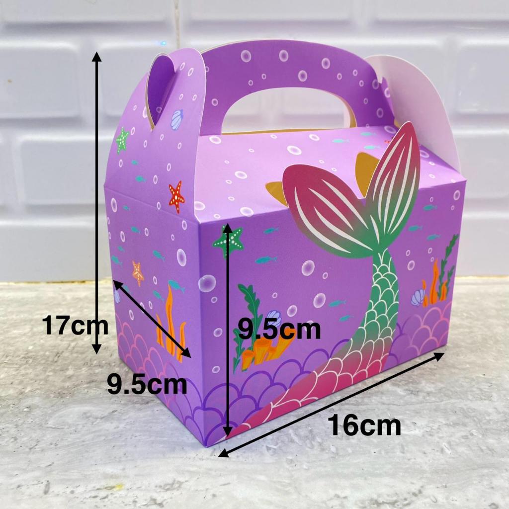 

10 PCS BOX GABLE MERMAID / 10PCS PLASTIK BINGKISAN MERMAID / GOODIE BAG ANAK ULANG TAHUN / GIFTBAG BIRTHDAY / PAPERBAG MERMAID / TAS KADO IKAN DUYUNG / KANTONG PLASTIK MERMAID / PLASTIK BINGKISAN ULANGTAHUN ANAK
