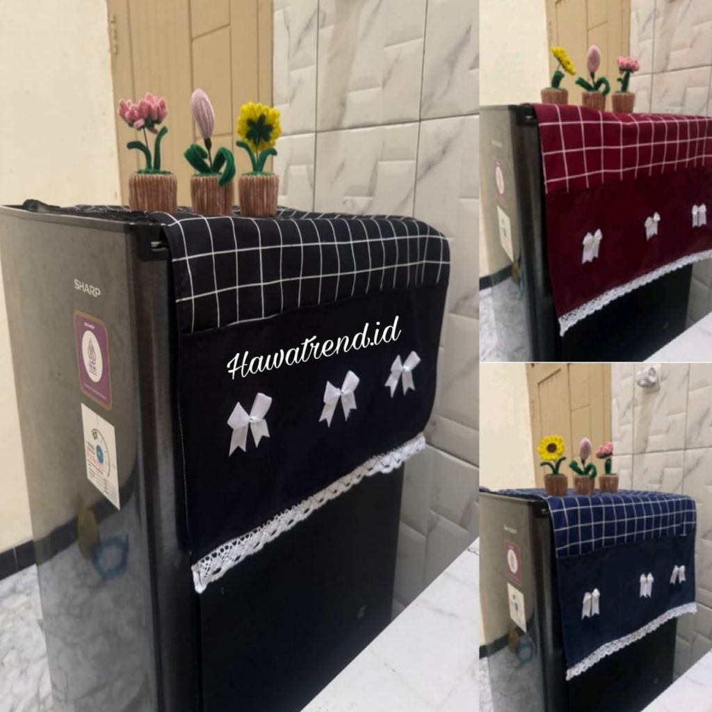 Tutup kulkas/Coverkulkas/Taplak kulkas pita Renda Terbaru