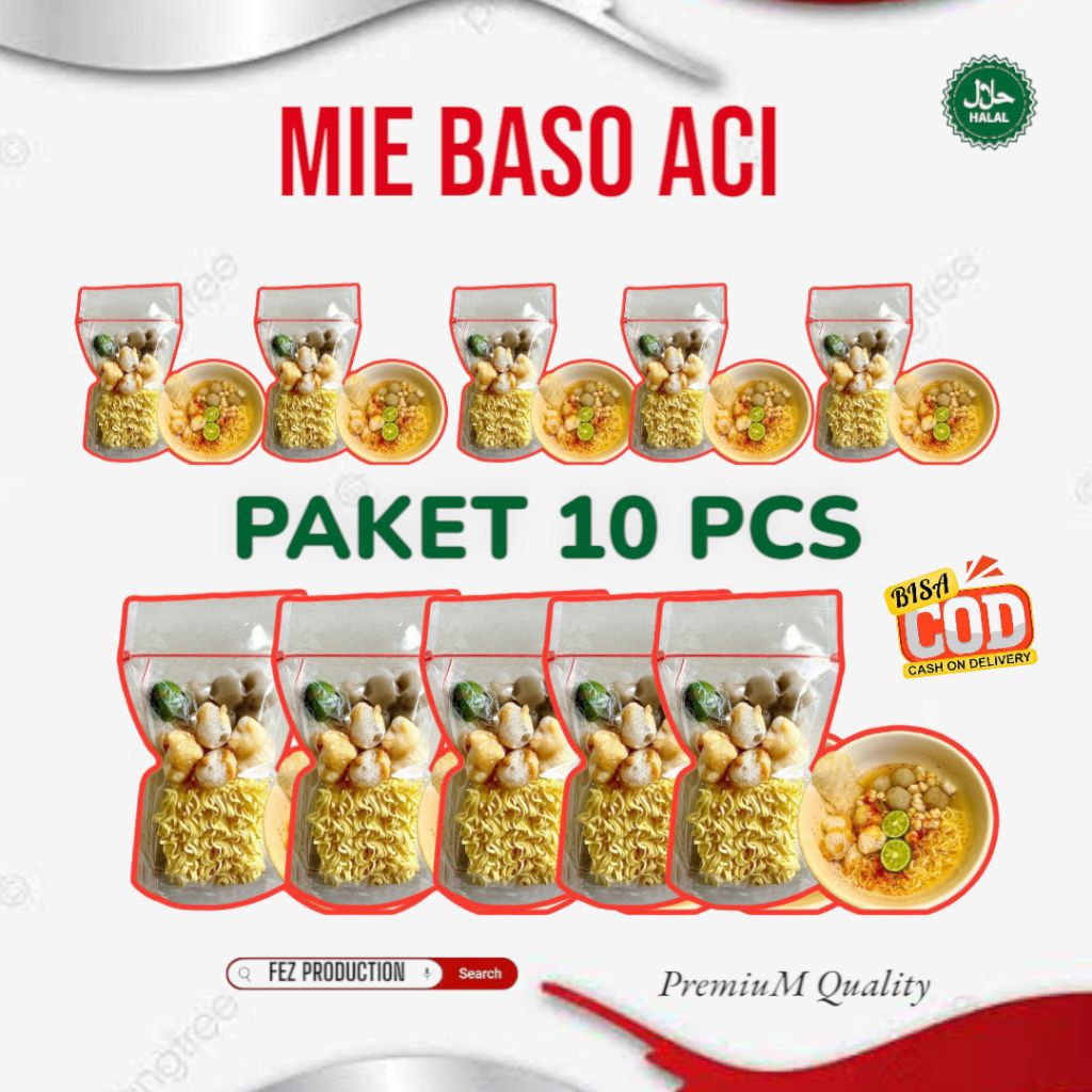 

PAKET 10 PCS MIE BASO ACI KUAH PEDAS