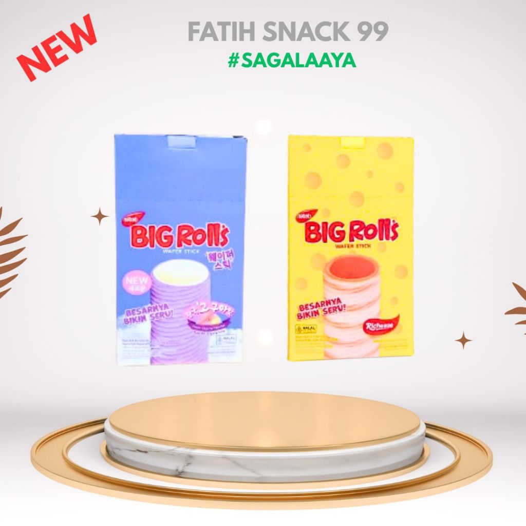 

NABATI BIG ROLLS ISI 20 STIK X 16G RASA KEJU TARO COKLAT WAFER STIK MAKANAN RINGAN SNACK