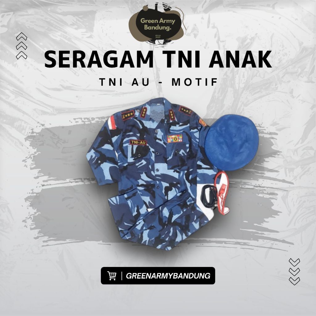 SERAGAM TNI AU ANAK / BAJU ANAK TNI AU / SERAGAM KARNAVAL ANAK TENTARA LORENG BERKUALITAS