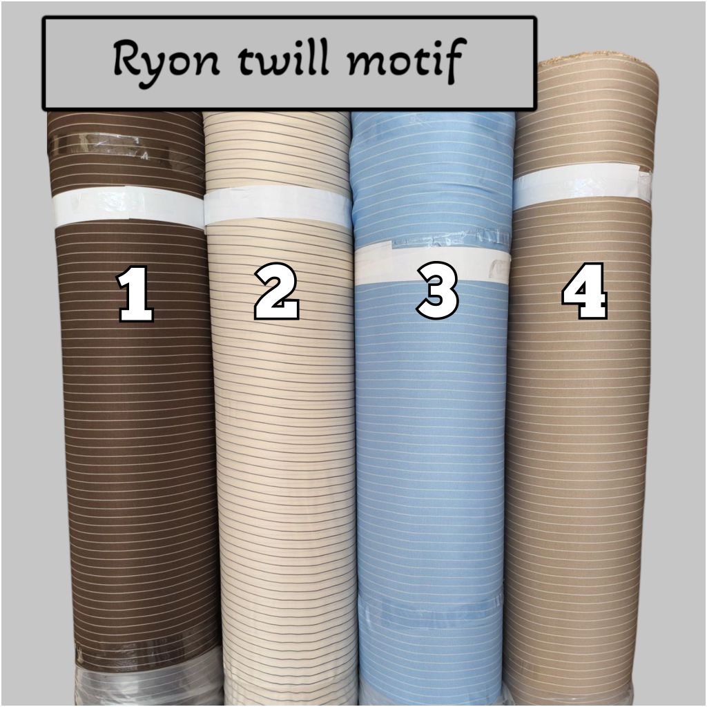 NEW kain katun rayon twill terbaru motif salur best seller (harga tertera 50cm)