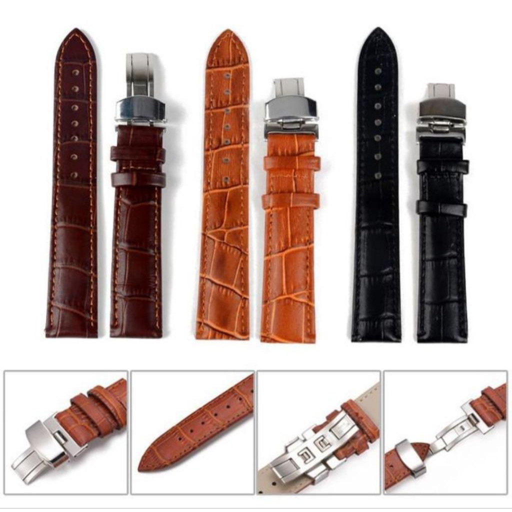 Tali jam tangan Casio Edifice Kulit Leather strap 18mm 20mm 22mm 24mm