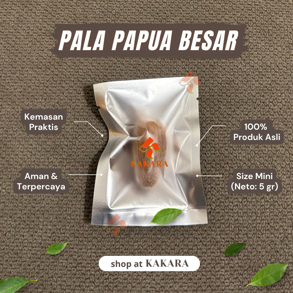 

KAKARA - Pala Kupas / Nutmeg Satuan bumbu dapur rempah mini kemasan sachet