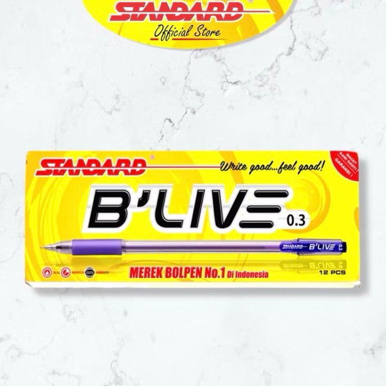 

1 PACK Pulpen BLIVE 3 STANDARD PEN Lusin Alat Tulis Pen Ballpoint Pena KODE D4P6