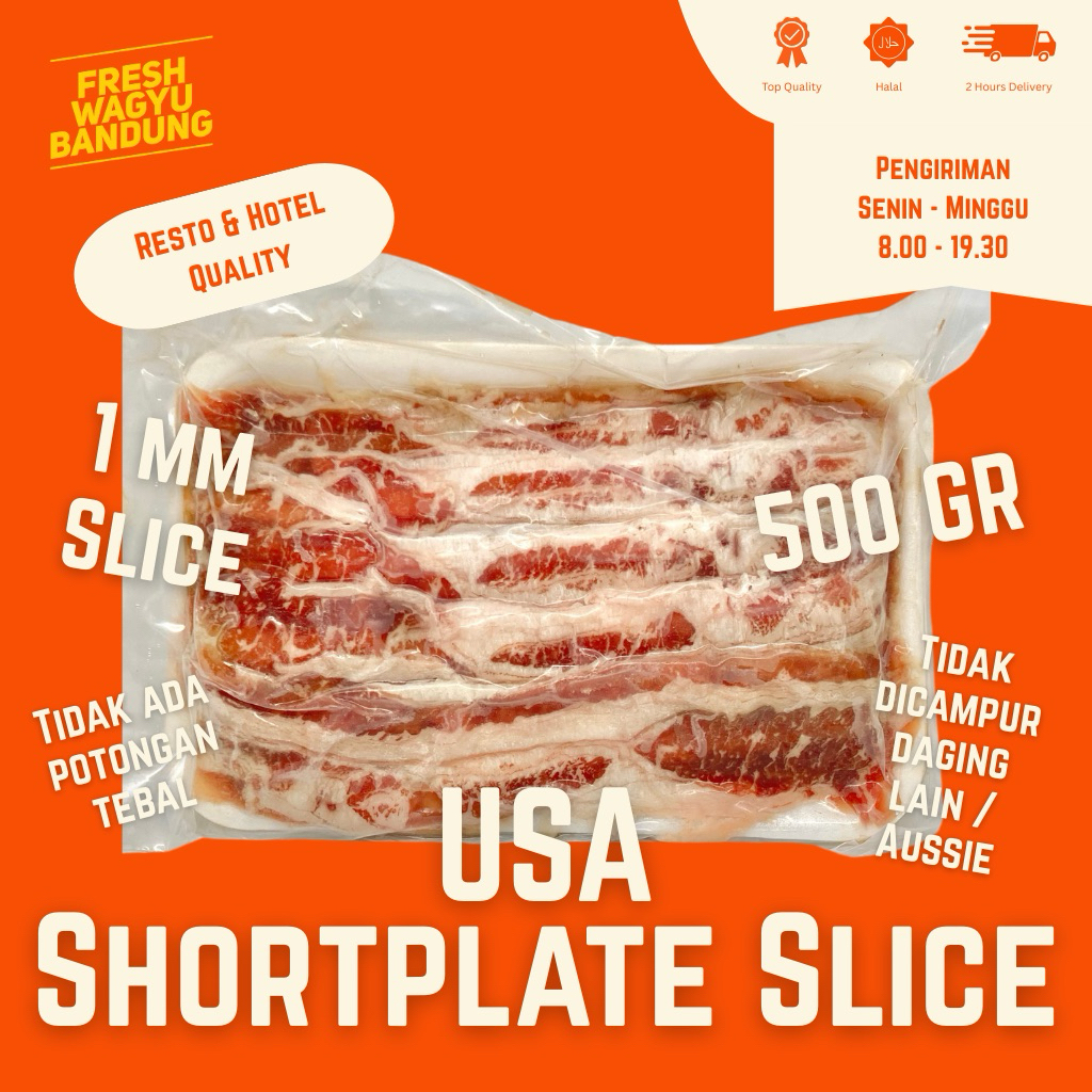 

SHORT PLATE SWIFT USA IMPORT Premium Beef Slice Tebal 1mm - Yoshinoya Yakiniku Shabu Suki 500g