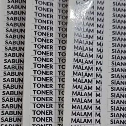 

Stiker hn / label /malam/siang/toner/sabun