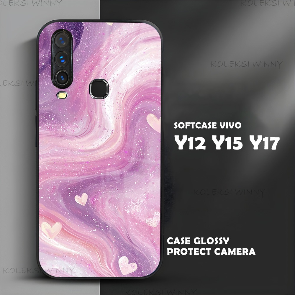 WD03 Softcase VIVO Y12 Y15 Y17 | Case Pelindung Kamera | Casing Vivo Glosy Aesthetic Lucu Keren | Ae