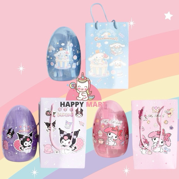 

KODE Y27X set alat tulis EGG SURPRISE motif kuromi melody cinnamoroll