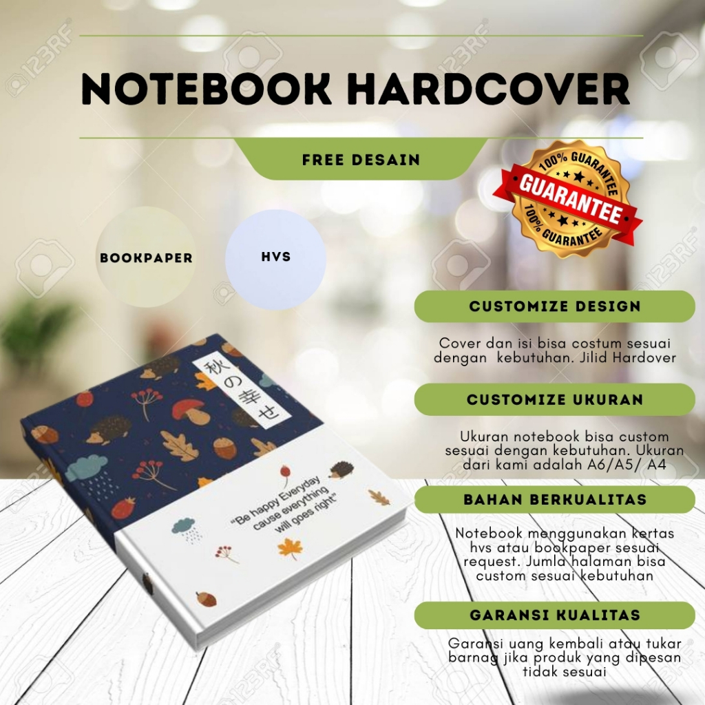 

Notebook Hardcover | Ukuran A5/A6 | Bisa Custom
