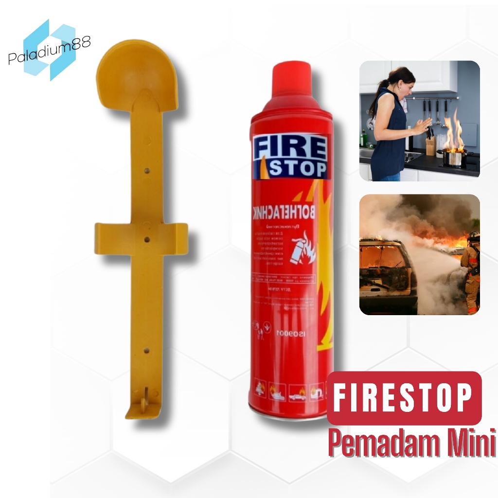 Fire Stop Extinguisher Apar Mini Spray Racun Alat Pemadam Api Kebakaran Ringan Portable Mobil Dapur 