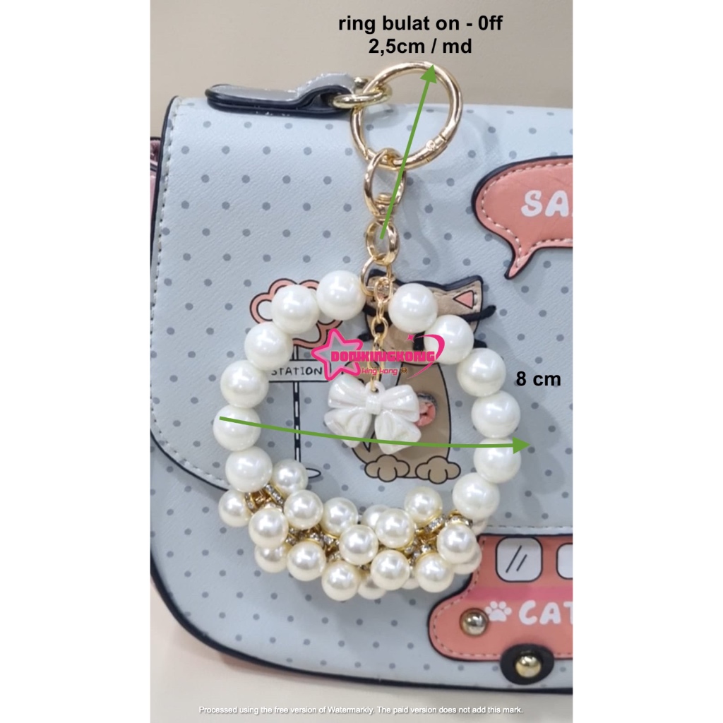 GANTUNGAN TAS / KUNCI PREMIUM BULAT MUTIARA & BANDUL / PCS