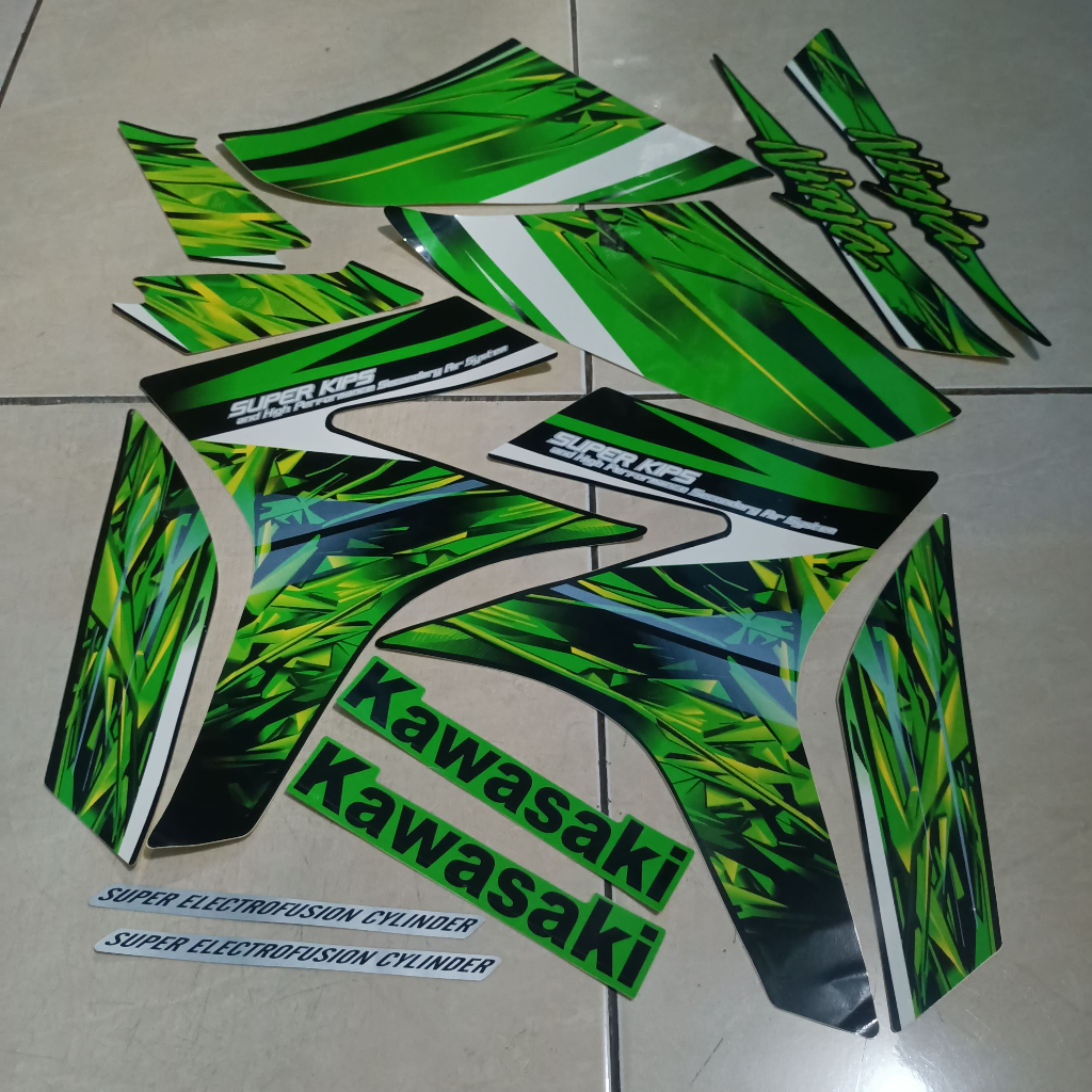 stiker striping kawasaki ninja r 2010 ninja 150 m 2010 hijau lis body standar berkualitas original