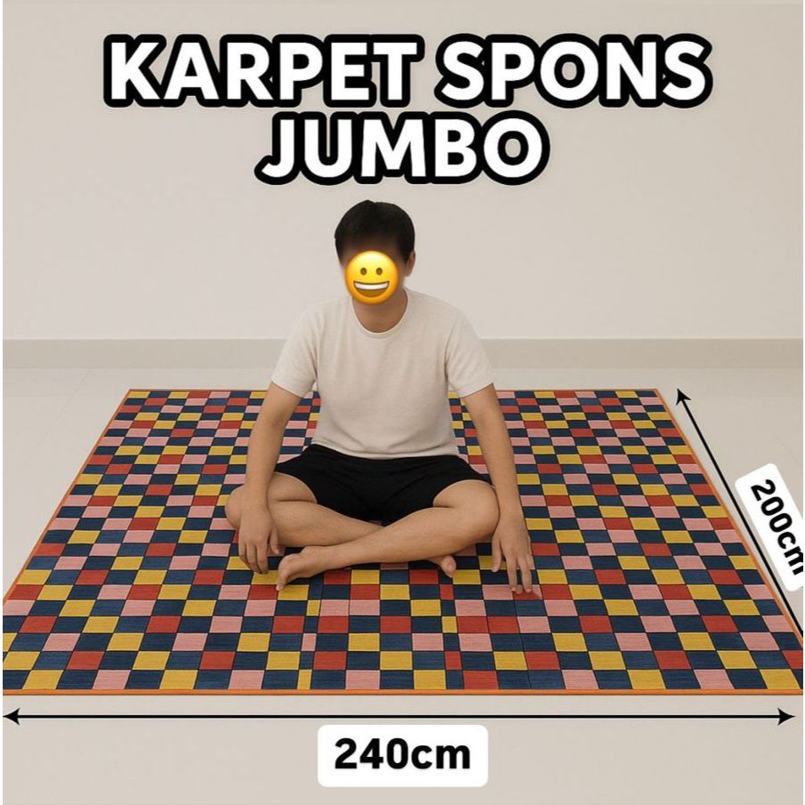Karpet Tikar Spons JUMBO 200x240 120x200 120x180 Tebal 2mm / Tiker Piknik Camping Waterproof Aesthet