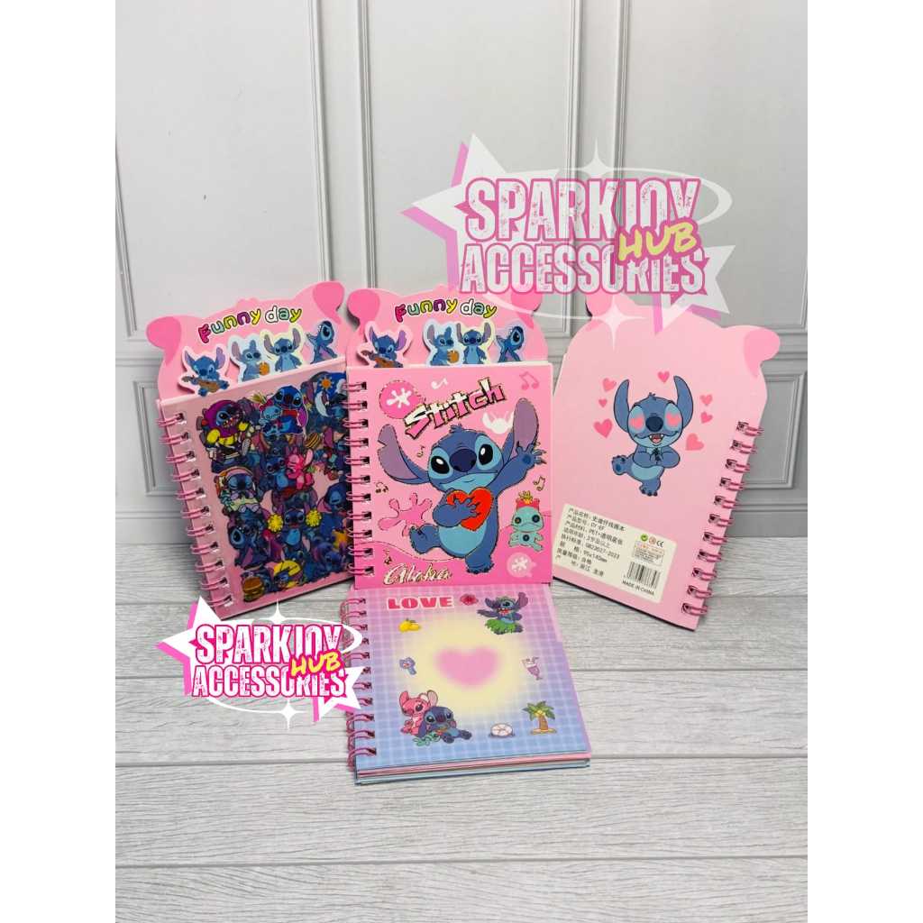 

[PREMIUM] Note Book + Stiker Karakter StitcSpiral Mini Lucu, Import China