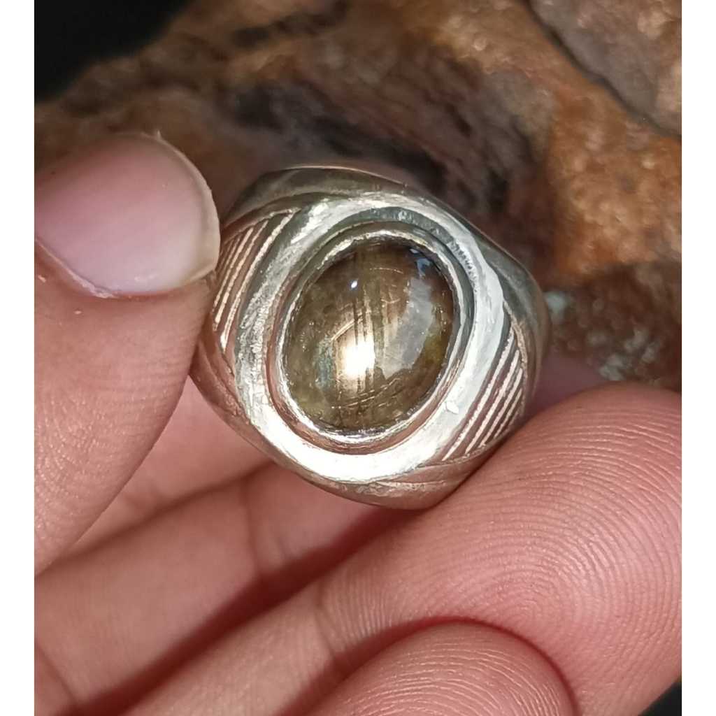 Natural Safir Star With Memo Ring Alpaka Super