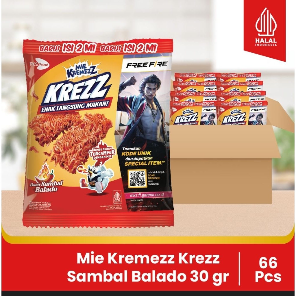 

Mie Kremezz Shorr - Sambal Balado - 1 Karton (6box) - 126 Pcs - 16gr