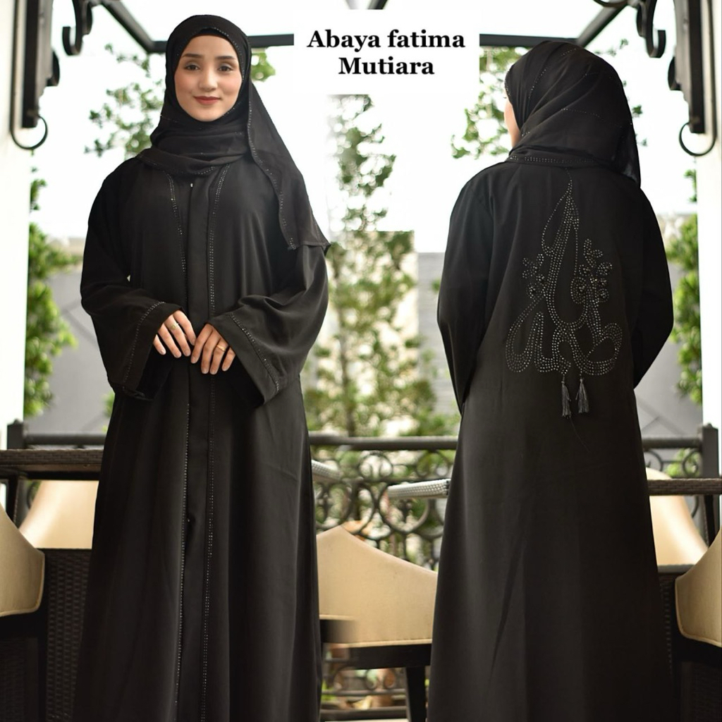 NEW Abaya Fatima Mutiara (Abaya Hitam/Gamis Umroh)