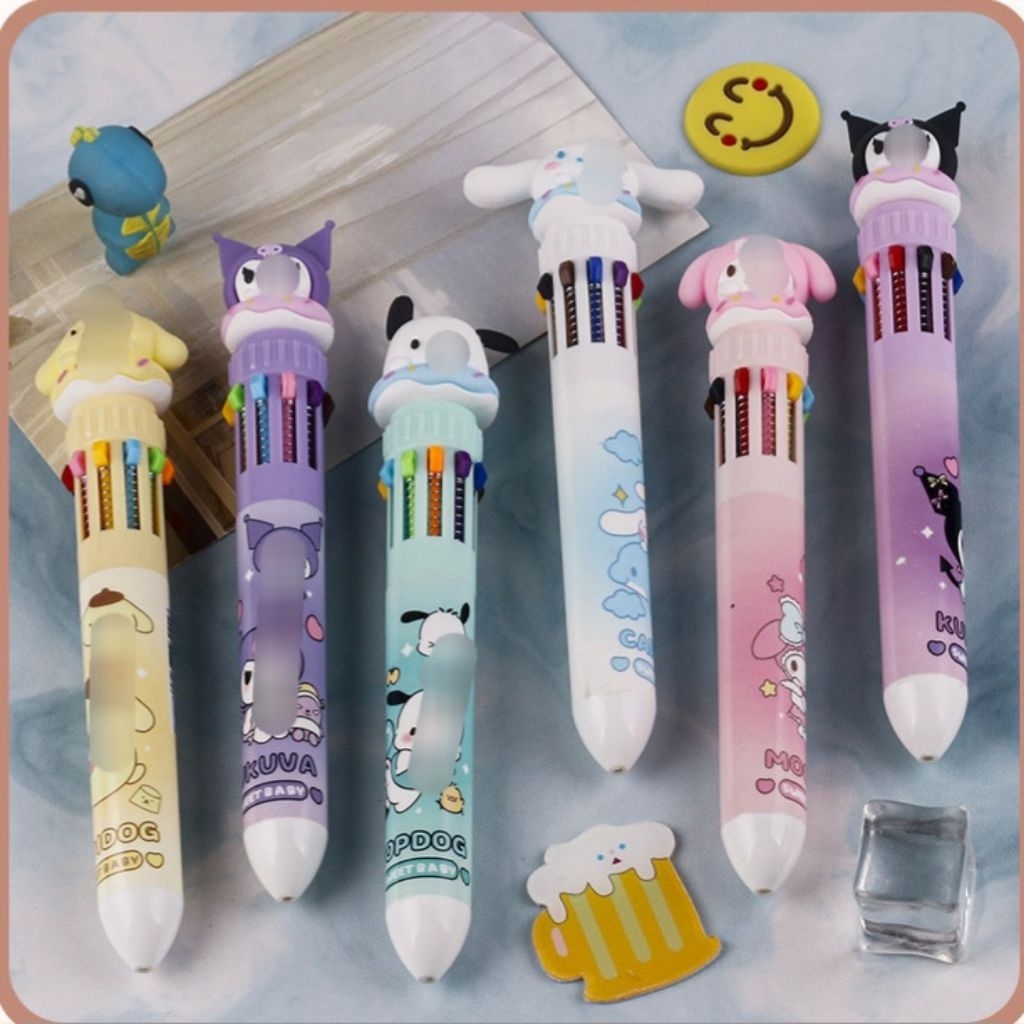 

xs2 bolpoin 10 warna karakter lucu kuromi cinamoroll / pen sanrio