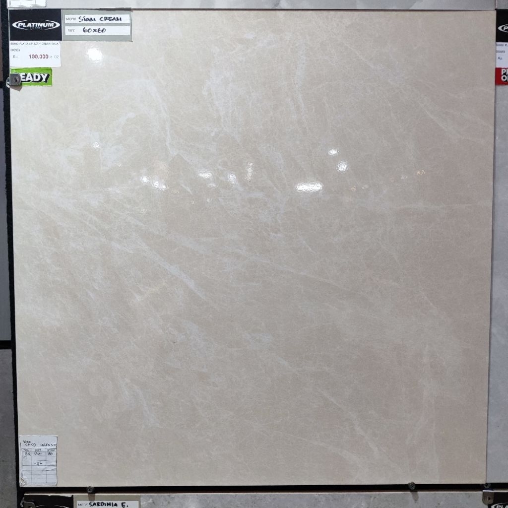 Keramik Lantai Halus 60x60 Platinum Siam Cream