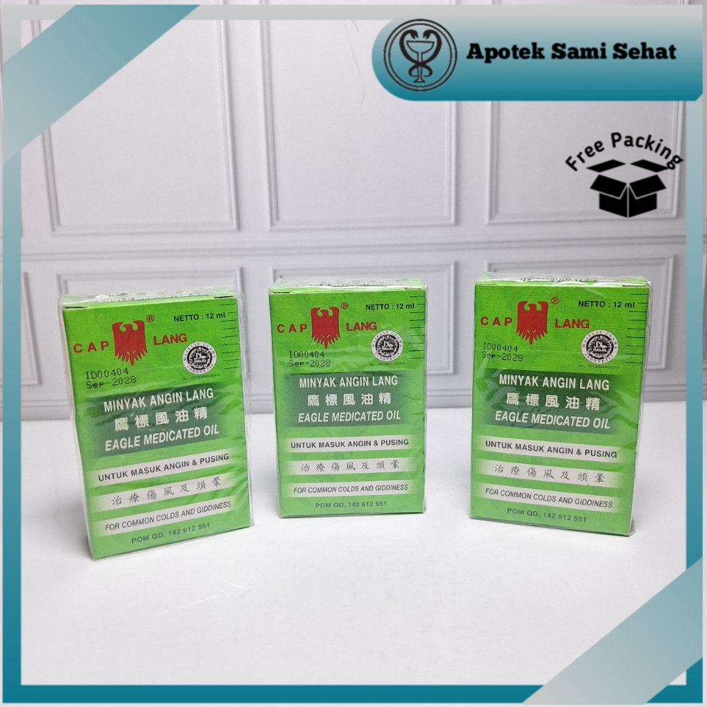 3 PCS CAP LANG MINYAK ANGIN LANG PPO 12 ML
