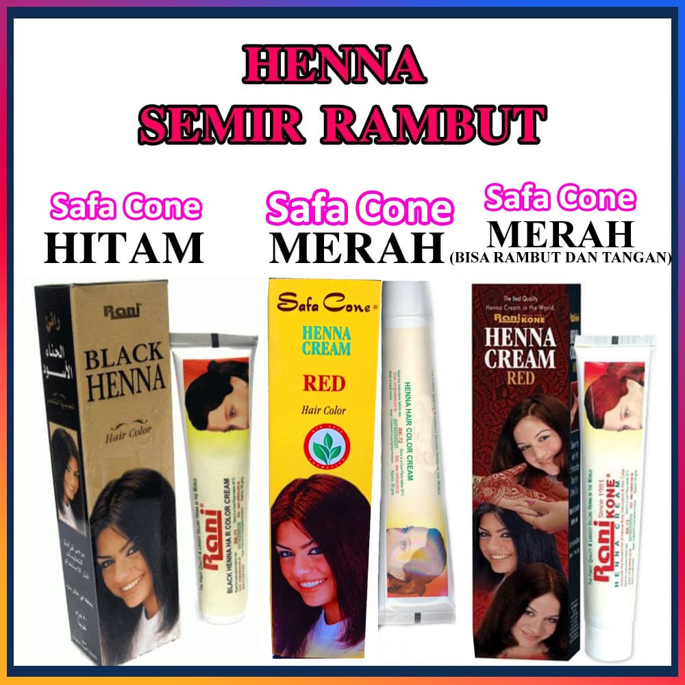 RANI Safa Cone HENNA semir rambut halal asli arab saudi