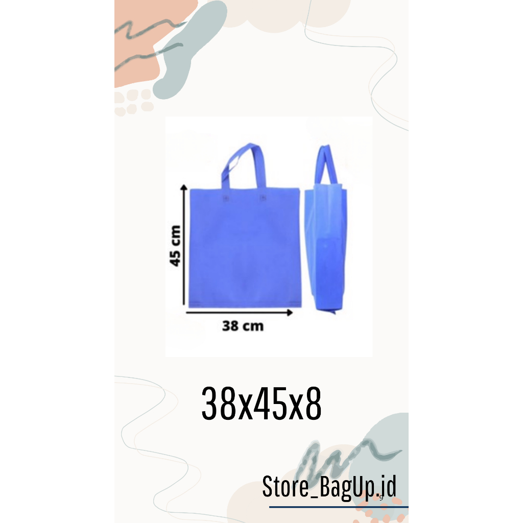 Tas Spunbond Handle uk 38x45x8 POLOS /Tas Goodiebag besar Jumbo Sembako, Souvenir, Syukuran