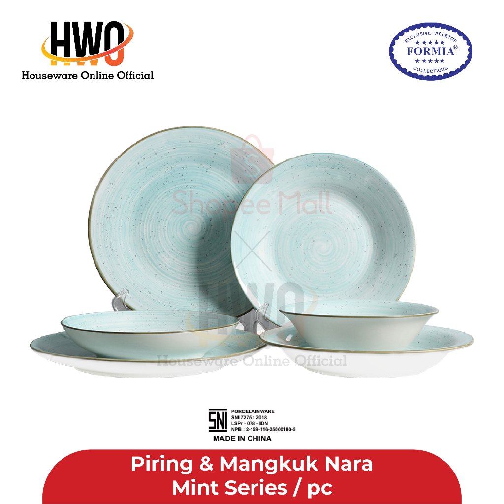 Formia Piring & Mangkuk Keramik Nara Mint Series