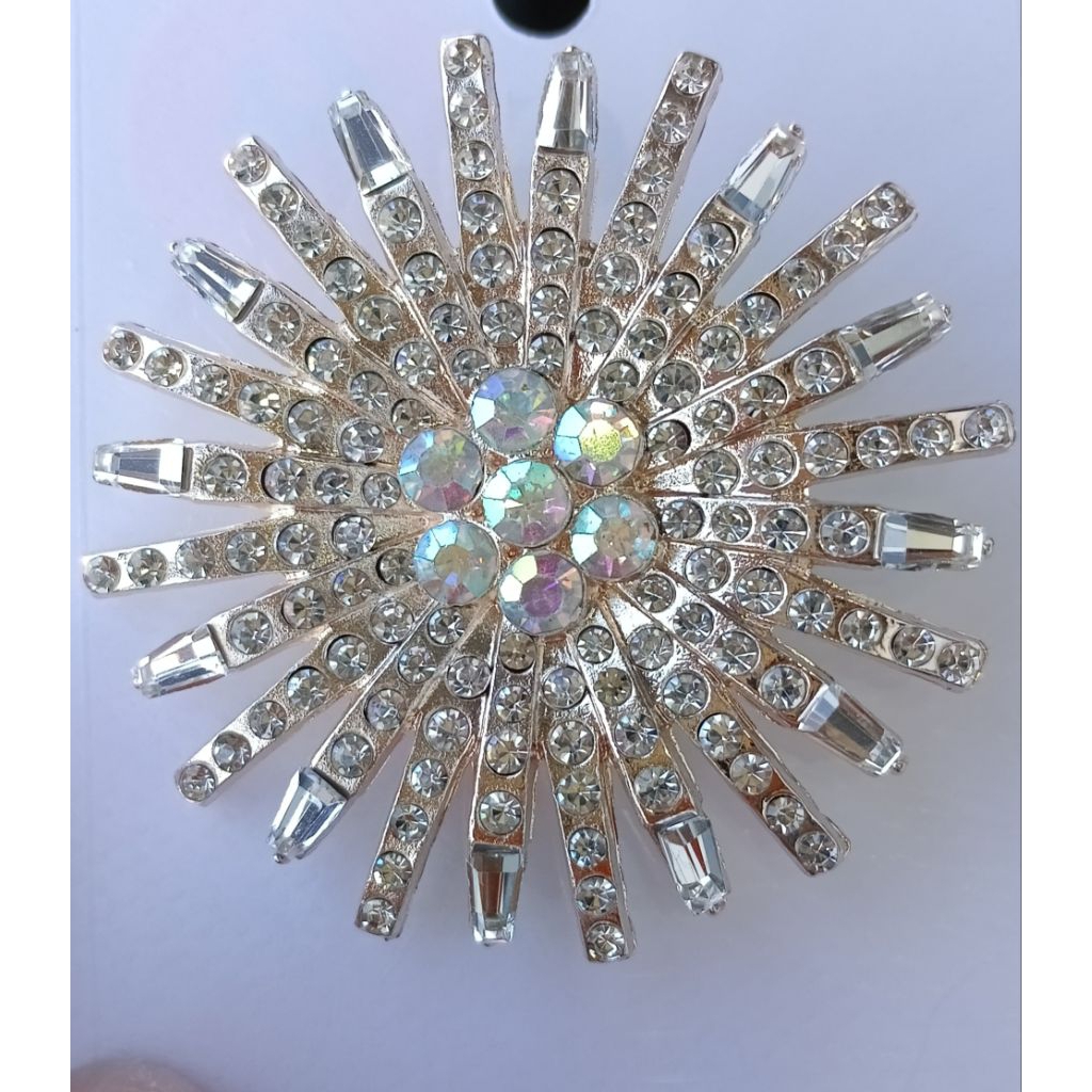 Bros Dada Mewah/ Bros Hijab Premium kristal mutiara cantik warna rose gold /Bebas pilih varian/Bros 