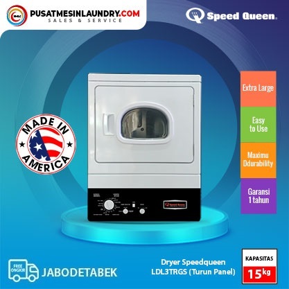 Dryer SpeedQueen LDL3TRGW 15 Kg Turun Panel (Gas)