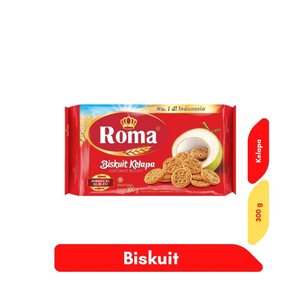 

Roma Biskuit Kelapa 300g – Biskuit Renyah dengan Rasa Kelapa Asli