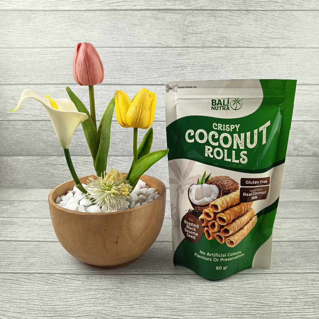 

Bali Nutra Crispy Coconut Rolls Gluten Free Made with Real Milk 80Gr