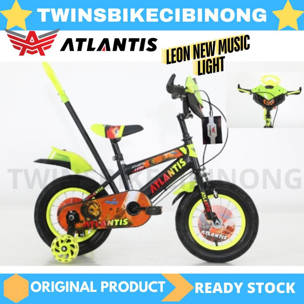 Sepeda Anak Laki Laki BMX 12 atlantis LEON BAN POMPA/ EVA DORONGAN STIR