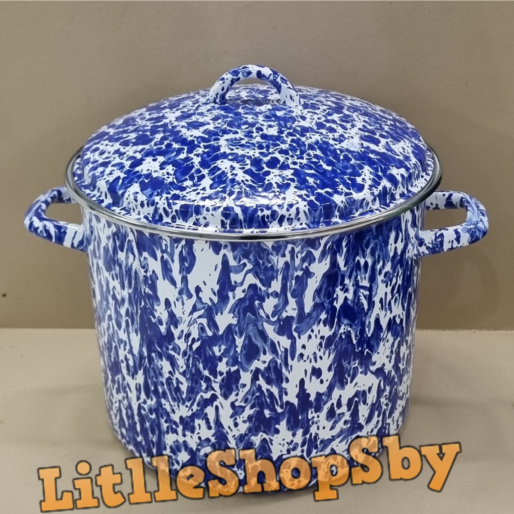 Panci Enamel Besar Jumbo 16QT / 15 Liter Biru Blirik Loreng 15000ml