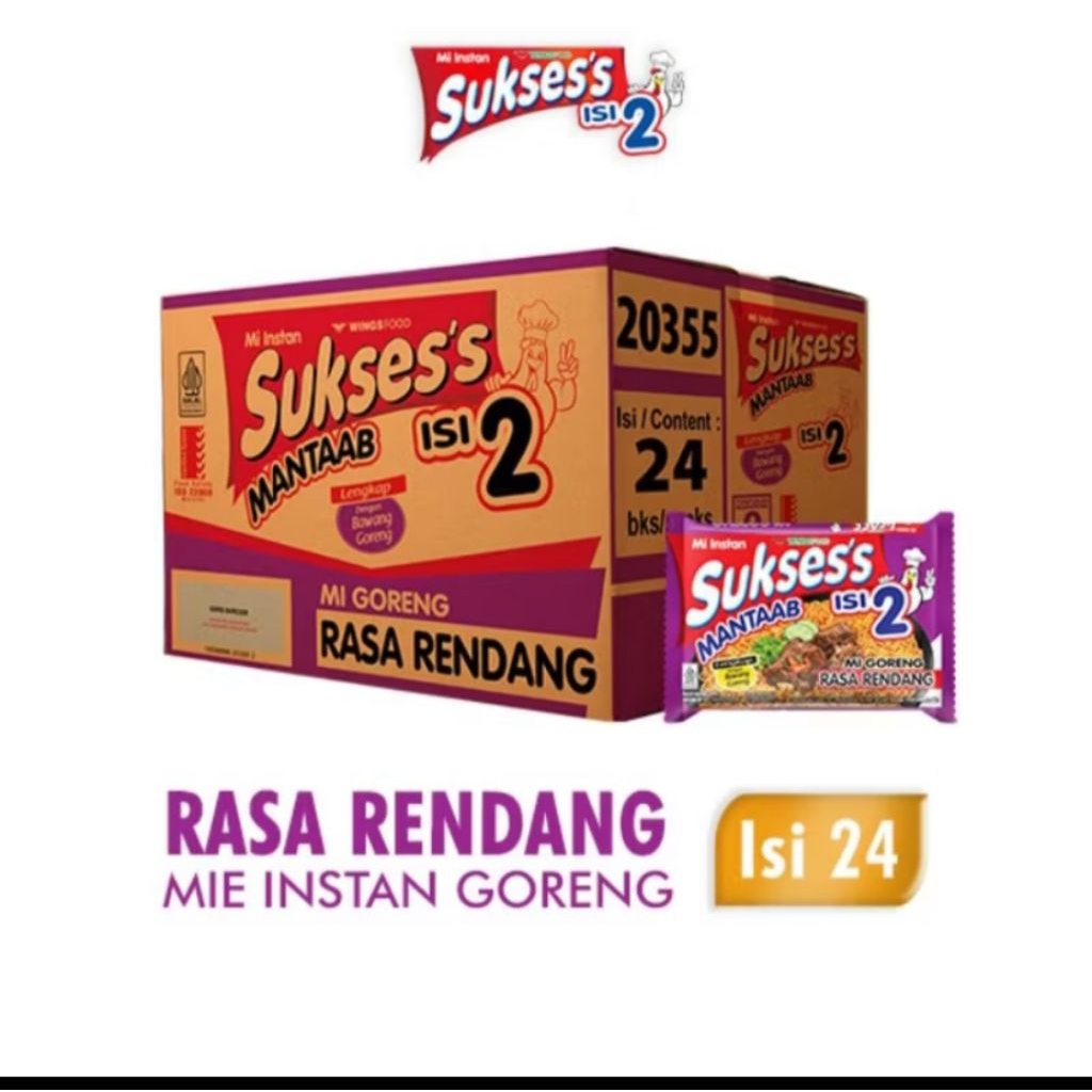 

mie sukses isi 2 rasa rendang karton