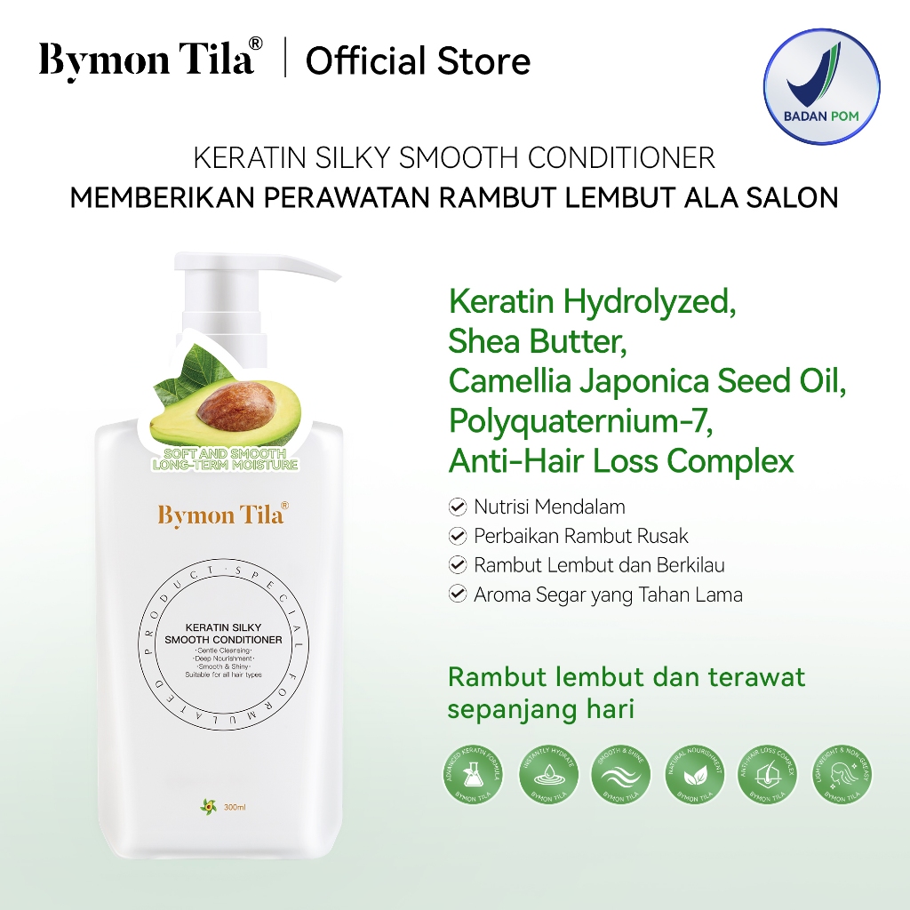 BYMON TILA Keratin Silky Smooth Conditioner | Rambut Lembut & Berkilau / Soft & Shiny Hair, Anti Ron