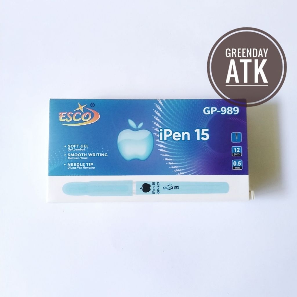 

Pulpen / ballpoint Gel ESCO iPen 15 GP-989 0.5 mm 1 pak/box ( isi 12 pcs )