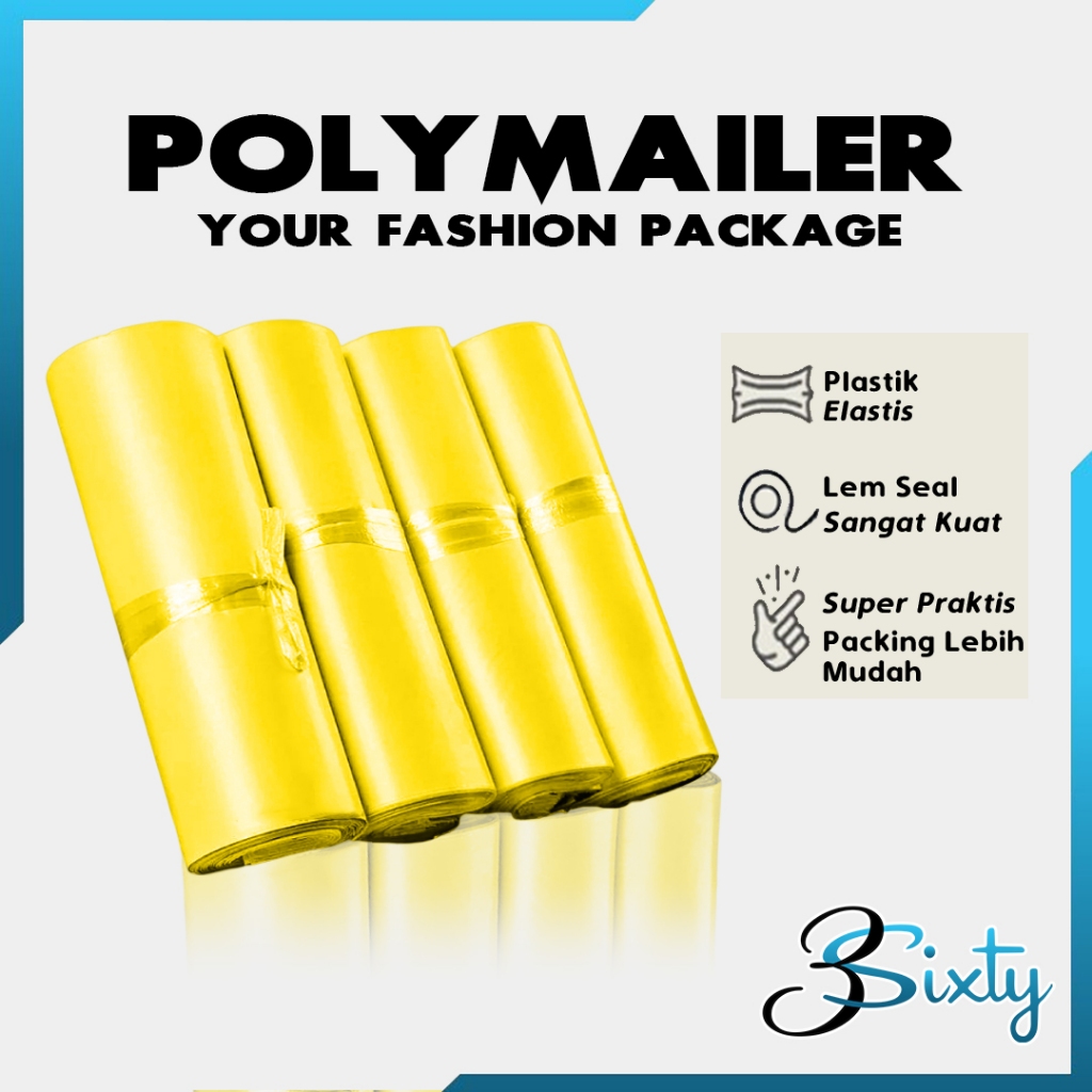 

PLASTIK POLYMAILER KUNING PREMIUM TEBAL Kantong Amplop Packing Olshop Warna Perekat Polimailer