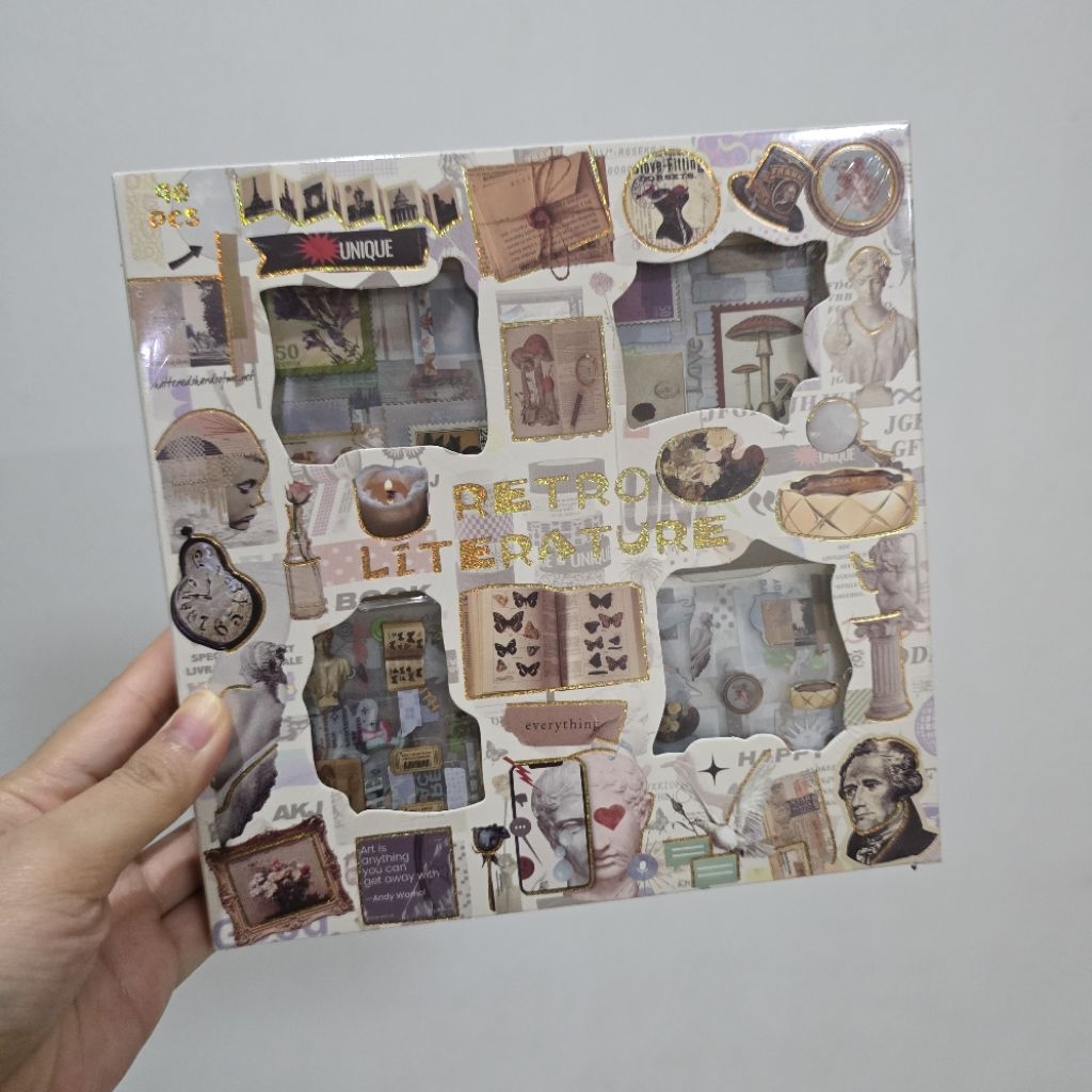 

100 Lembar Sticker PET Buterfly Forest Flower Vintage Scrapbook Stiker Forest Retro Hias