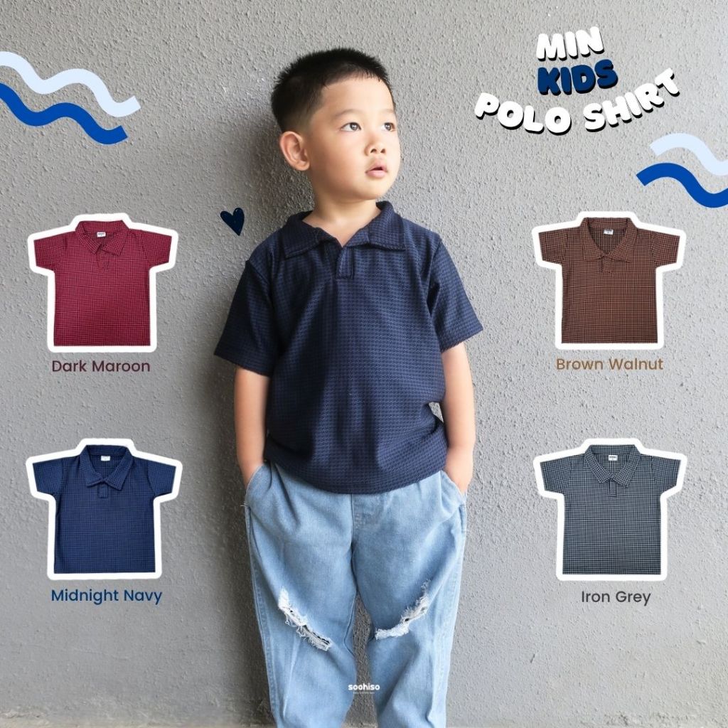 Soohiso Kaos Kerah Anak Laki Laki / Min Polo Shirt Anak Laki Laki Usia 1-6 Tahun