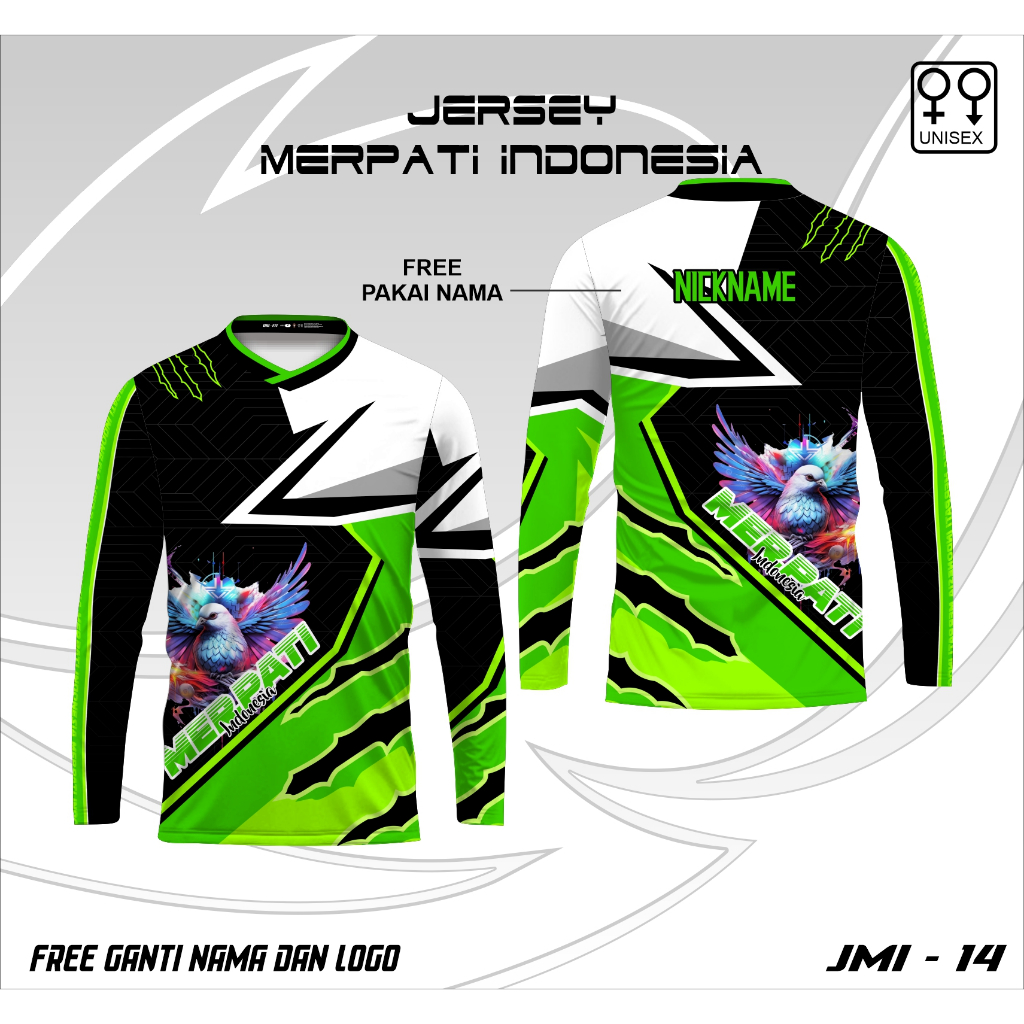Jersey kaos merpati dara baju merpati universal free custom lengan panjang