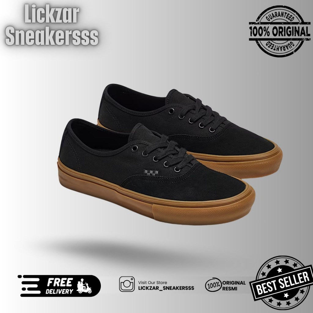 VANS SKATE AUTHENTIC BLACK GUM Original Resmi PT NAVYA