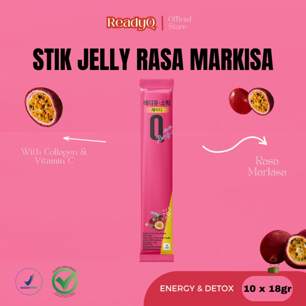 [READY] BUY 1 GET 1 ReadyQ Stick Jelly Lady/Anti Hangover/ Anti Mabuk / Jelly Rasa Markisa/18g