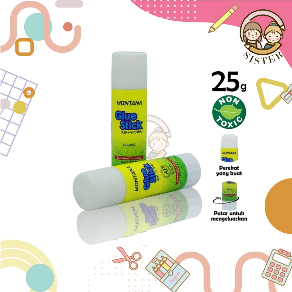 

Lem Stick 25 gr / Lem Batang / Glue Stick Montana / Lem Kertas