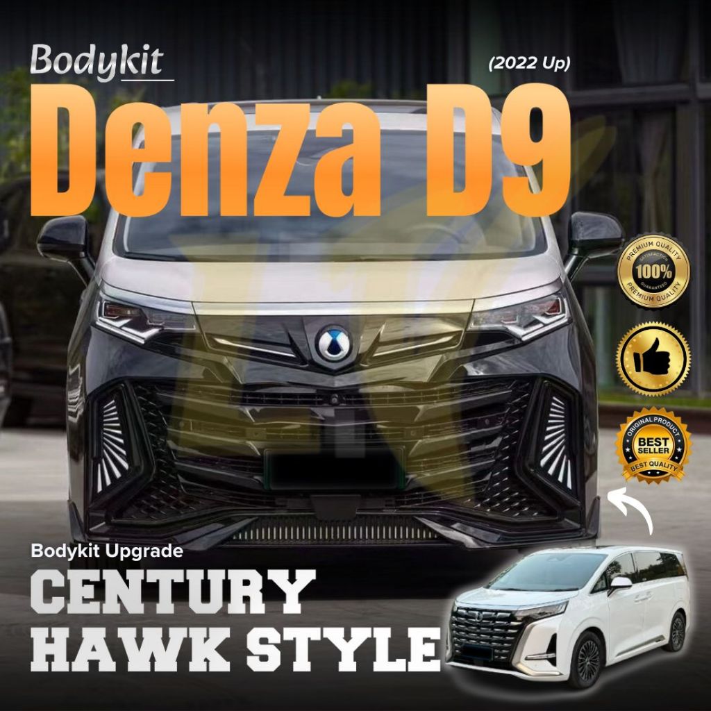 DENZA D9 (2022 UP) - BODYKIT / BODY KIT - UPGRADE CENTURY HAWK STYLE - IMPORT PP PLASTIC - HIGH QUAL