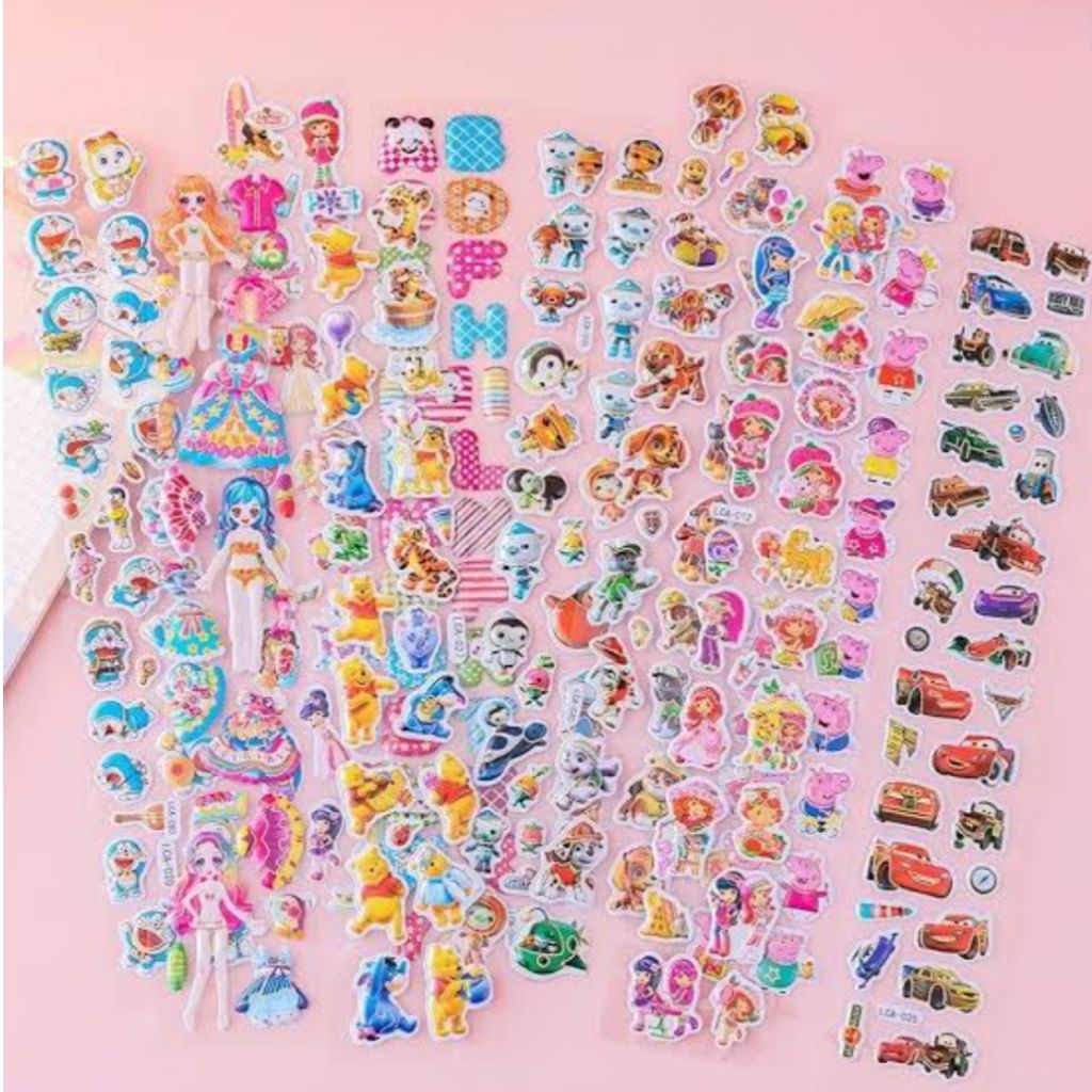 

J (J16) STIKER KARAKTER KARTUN TIMBUL/STICKER MOTIF LUCU